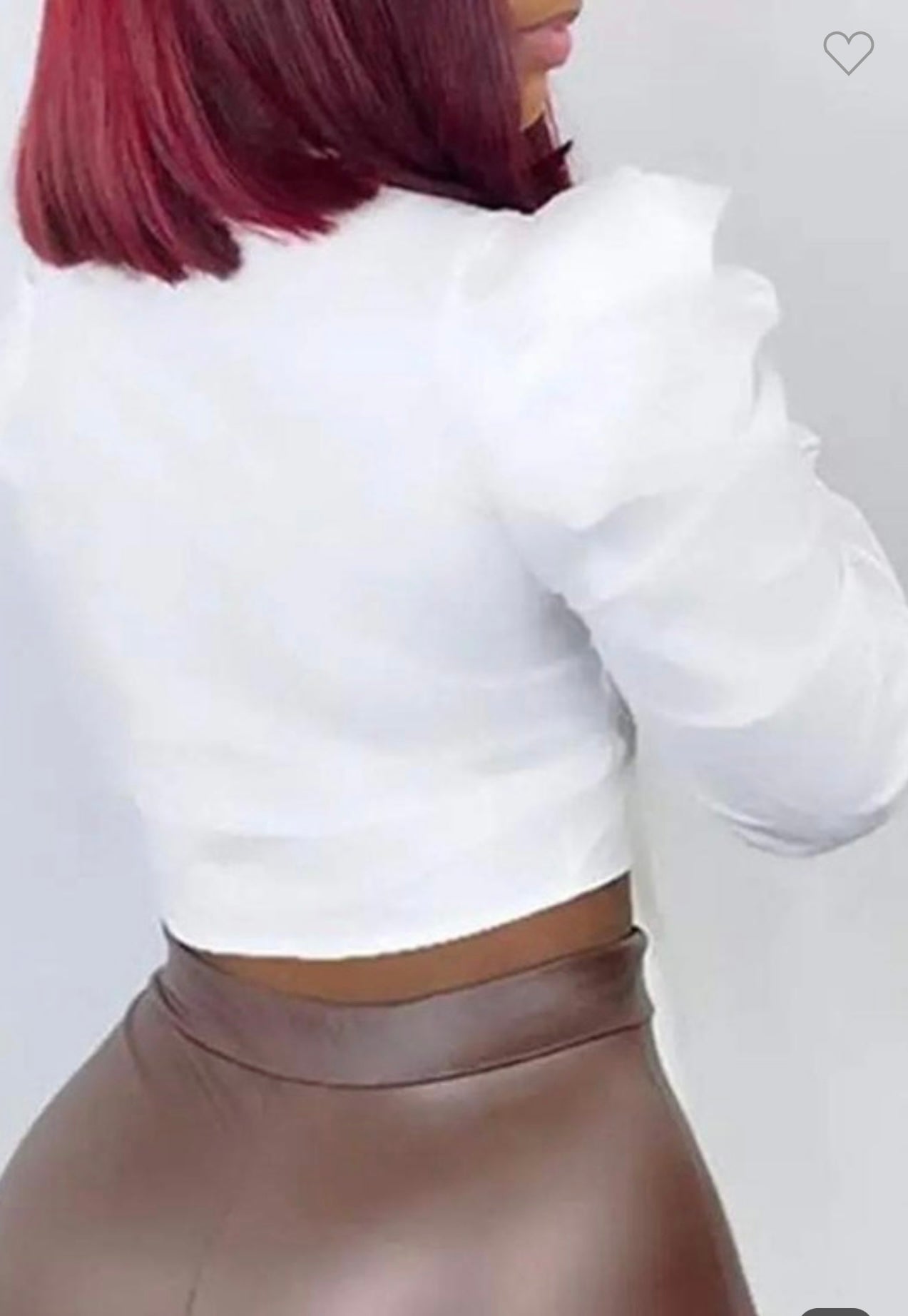 White crop top shirt